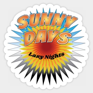 Sunny Days and Lazy Nights, Retro Summer Rainbow Sticker